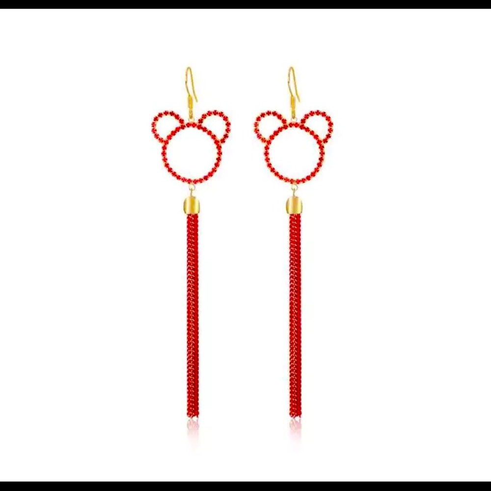 New Disney Red Enamel Coated Earrings - Picture 3 of 4